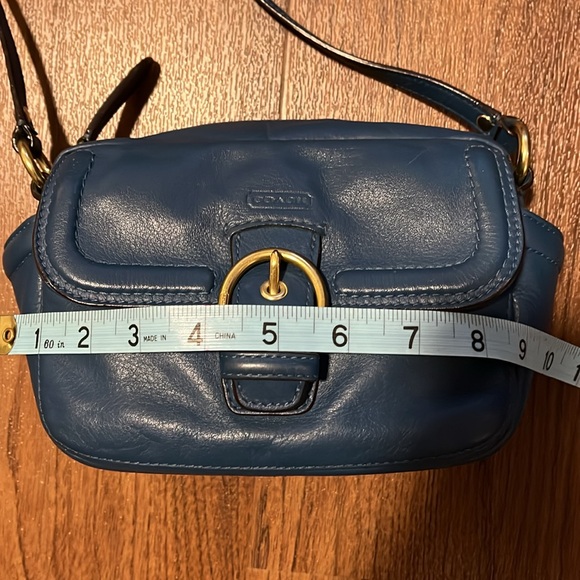 Rare Exclnt Vintage Coach Roomy Crossbody Medium Blue great with Jeans Casual. - Picture 10 of 14